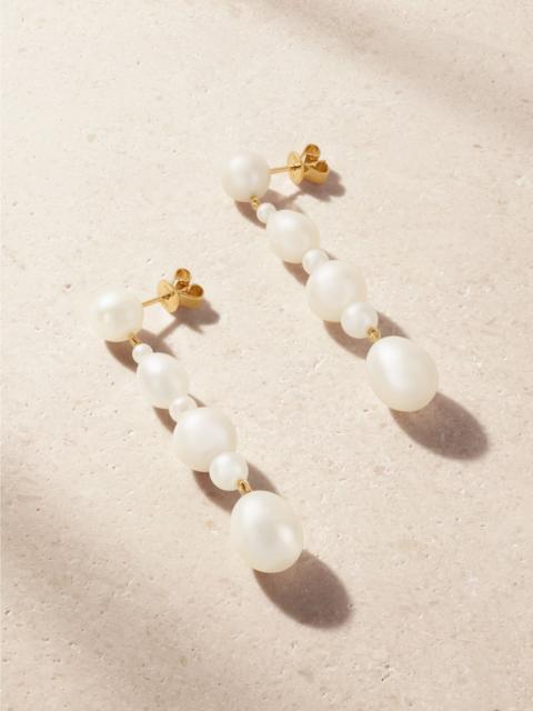 SOPHIE BILLE BRAHE Amis de Lucia 14-karat recycled gold pearl earrings Gold