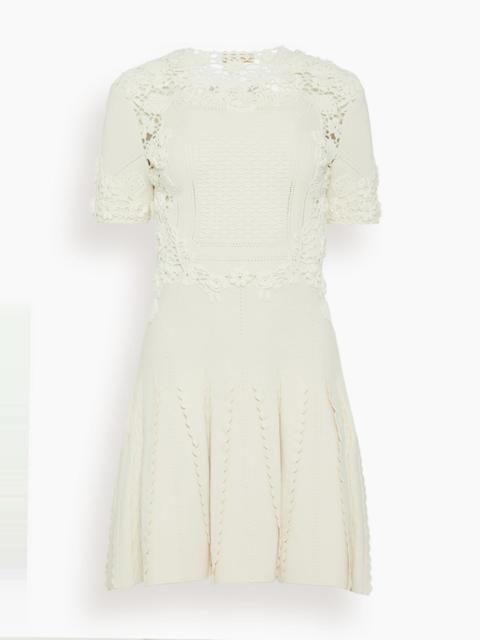 ULLA JOHNSON Henrietta Short Sleeve Knit Mini Dress in Pristine