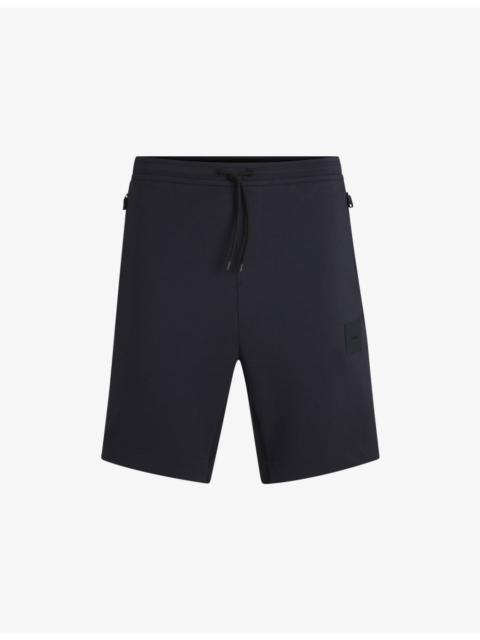 BOSS Brand-Patch Straight-Leg Cotton-Blend Shorts