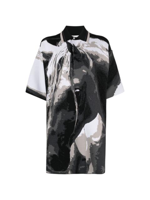 graphic-print short-sleeve polo shirt