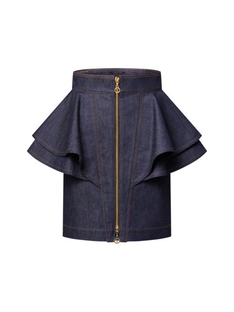 Louis Vuitton Denim Flounce Skirt