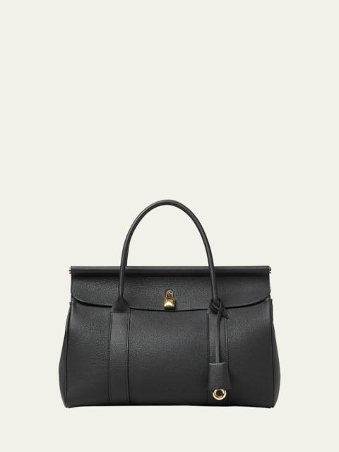 Loro Piana Loom 32 Grained Leather Top-Handle Bag