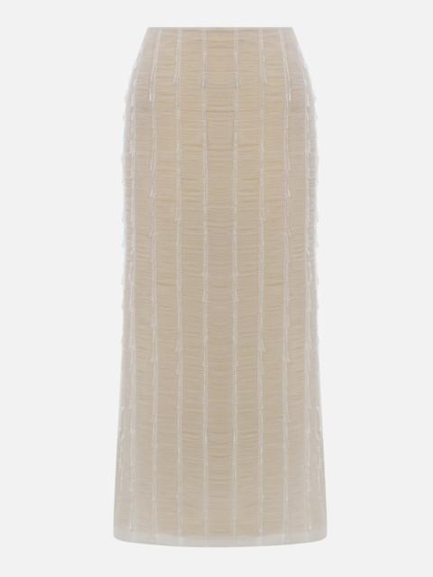 ILA Jolie Tulle Skirt With Hand-Beaded Embellishments white