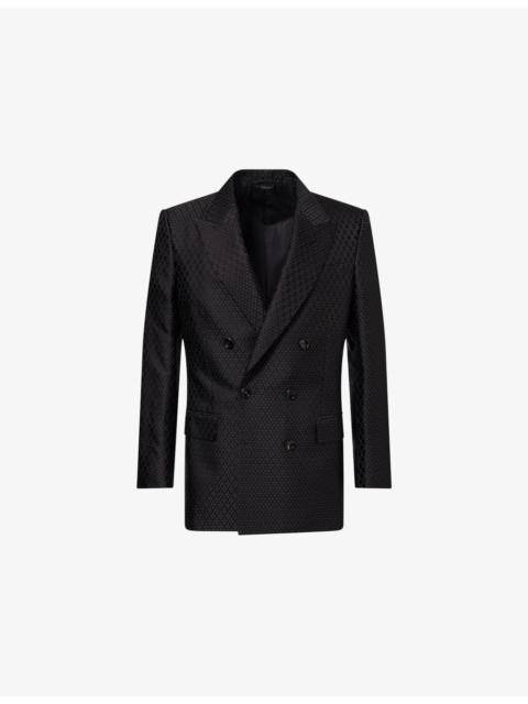 TOM FORD Dotted Lozenge Jacquard Silk-Blend Jacket