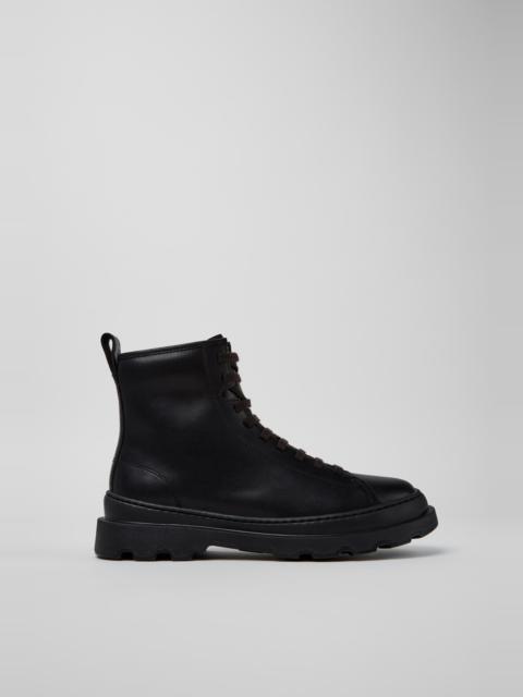 CAMPER Brutus+ Black Leather Ankle Boots for Women.