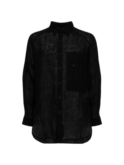 panelled linen shirt