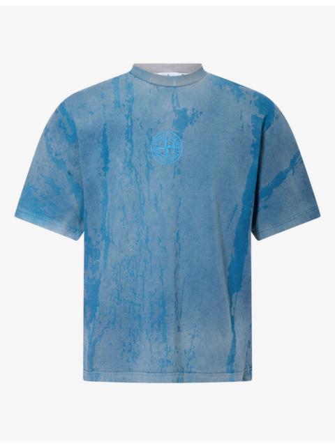 Stone Island Bark Print Cotton T-Shirt
