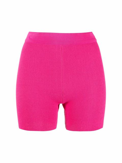 JACQUEMUS fine-ribbed knitted cycling shorts