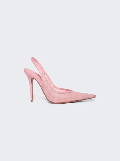 Amina Muaddi Anok Lace Slingback Pump Baby Pink