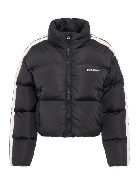 Palm Angels Crop Track Down Jacket in Black/White
