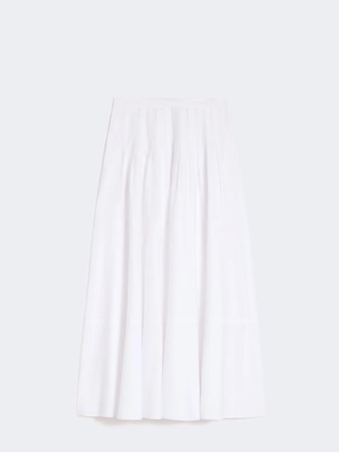 Max Mara Long cotton poplin skirt - OPTICAL WHITE