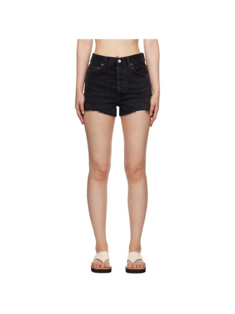 AGOLDE Black Mila Denim Shorts