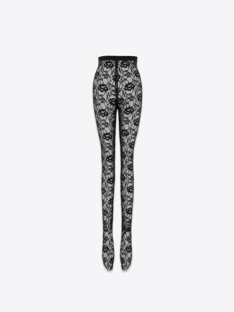SAINT LAURENT legging tights in stretch lace