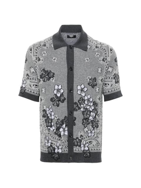 floral-jacquard knitted shirt