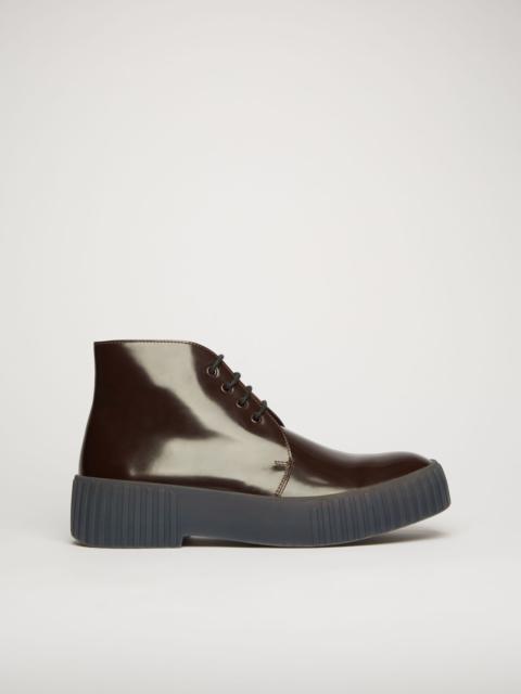 Acne Studios Leather chukka shoes burgundy/grey