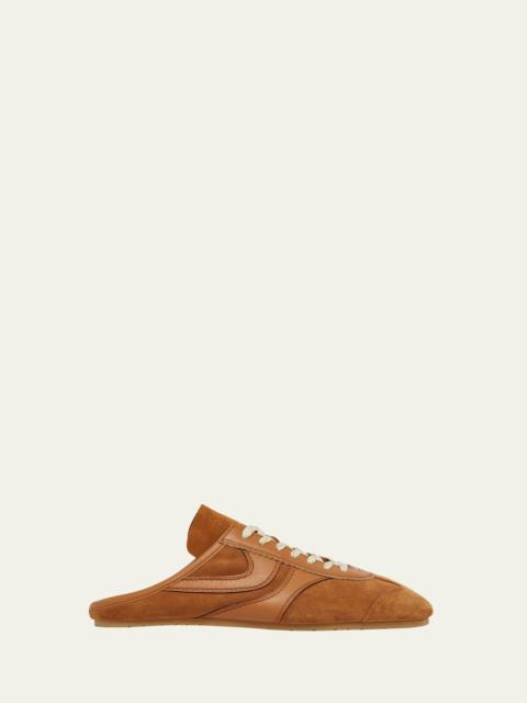 Dries Van Noten Men's Suede & Leather Sneaker-Style Slippers