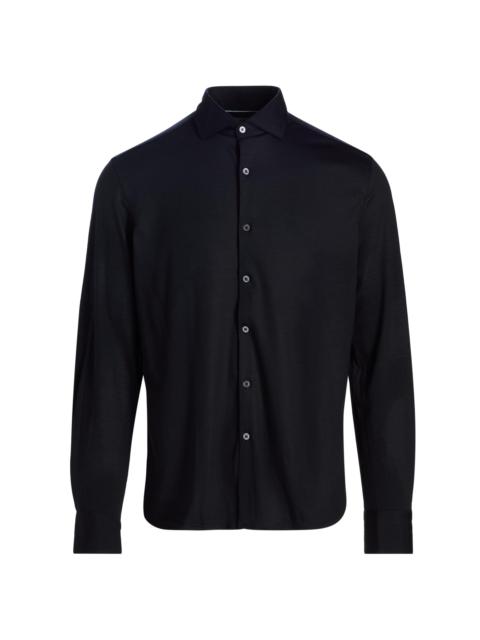 Canali Men's Jersey Sport Shirt - Navy