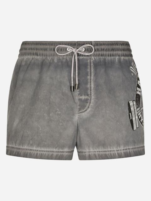 Dolce & Gabbana Short printed swim trunks