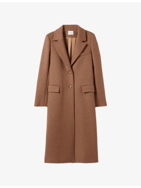 Claudie Pierlot Long Single-Breasted Wool-Blend Coat