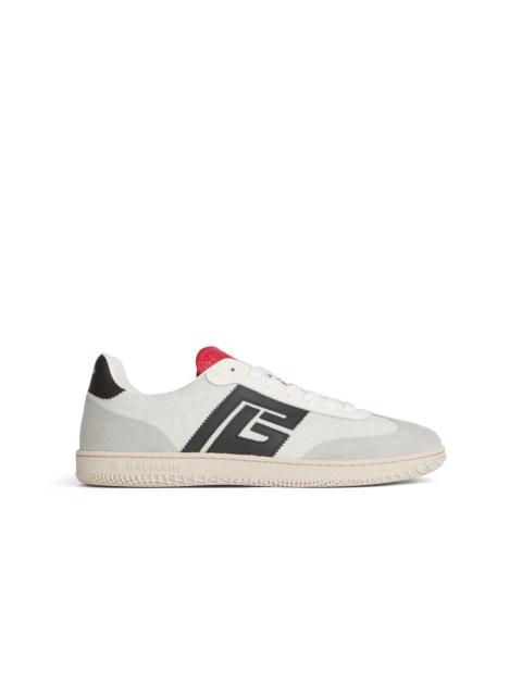 Balmain Balmain Swan suede and smooth leather trainers