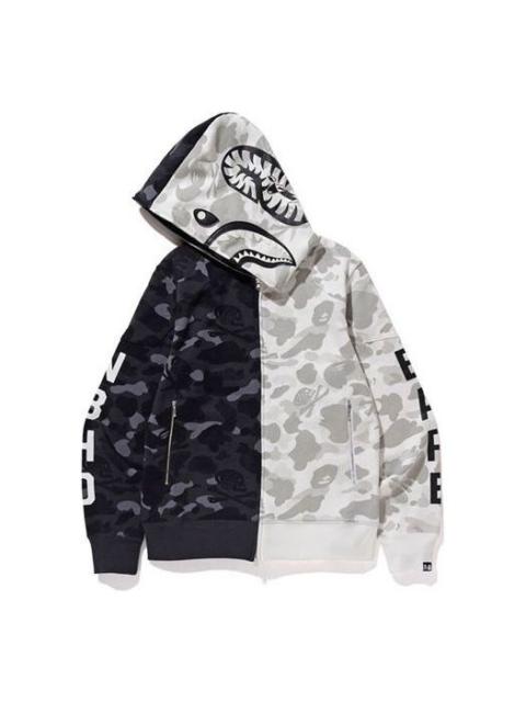 A BATHING APE® A Bathing Ape x Neighborhood Shark Camo Full Zip Hoodie 'Grey' 1E73-115-941