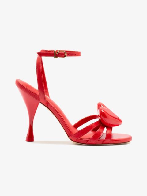 Larroudé Amore Sandal in Scarlet Leather