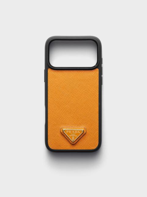 Prada Saffiano leather case for iPhone 17 Pro Max