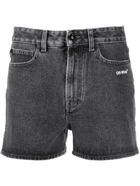Off-White Diag-stripe denim shorts