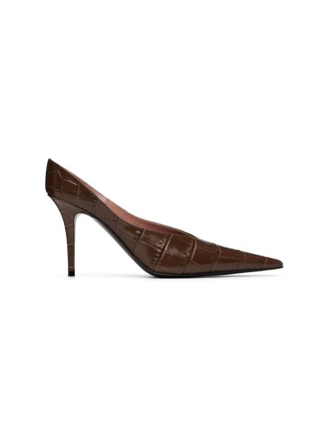 Amina Muaddi Brown Anok Mule 90 Heels