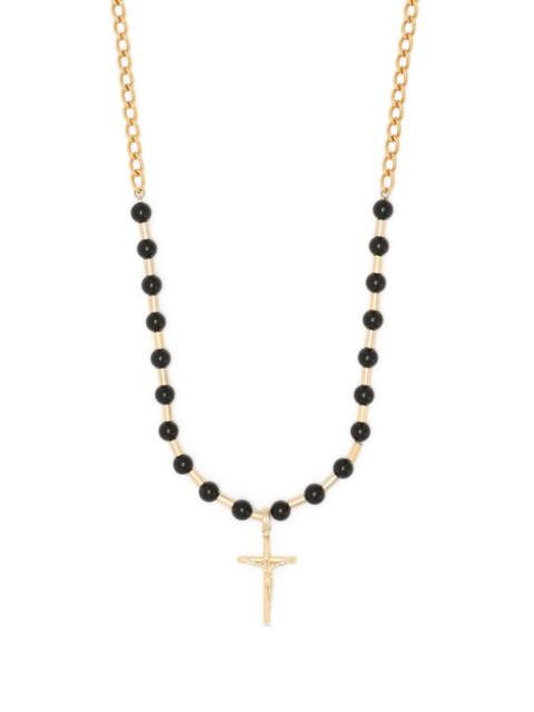 cross-pendant ball-chain necklace