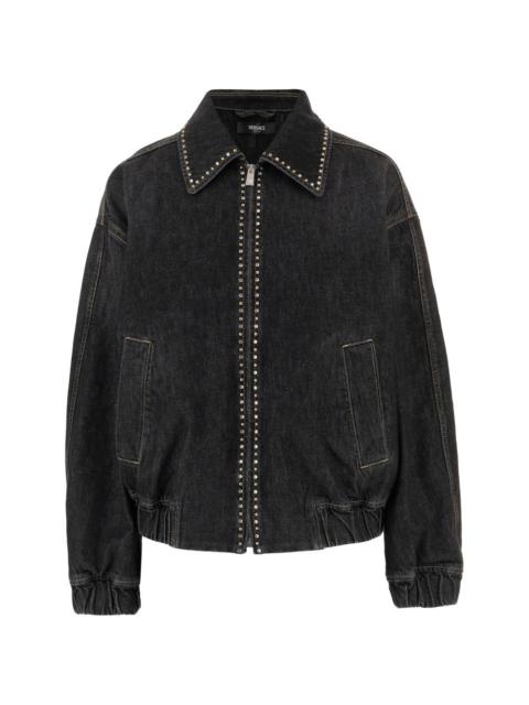 VERSACE studded denim blouson