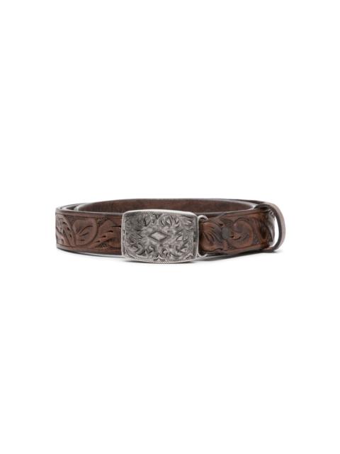 Polo Ralph Lauren Coleman embossed leather belt