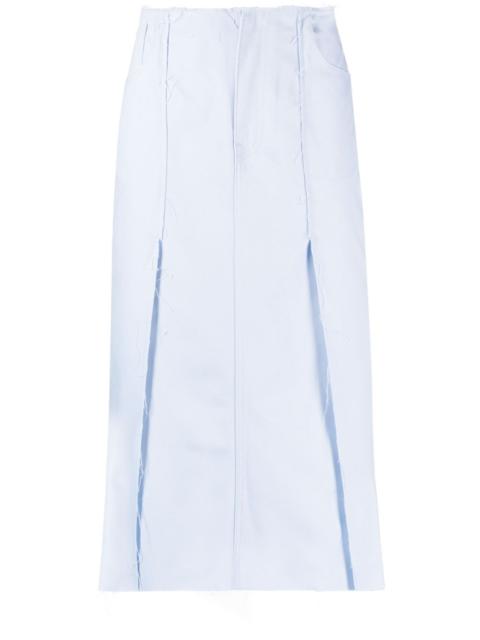 Raf Simons high-waisted denim midi skirt