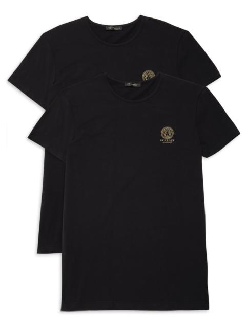 VERSACE Men's 2-Pack Topeka Bi-Stretch Cotton T-Shirt - Black