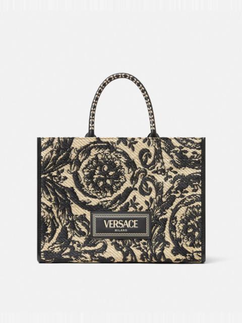 VERSACE Barocco Athena Raffia Medium Tote Bag