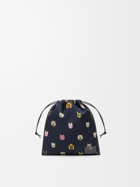 Loewe Cats small drawstring pouch in canvas