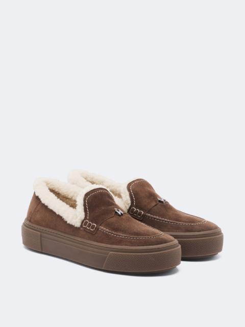 HOGAN H705 shearling-lined suede loafers