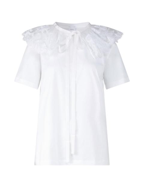 PATOU detachable 레이스 칼라 티셔츠