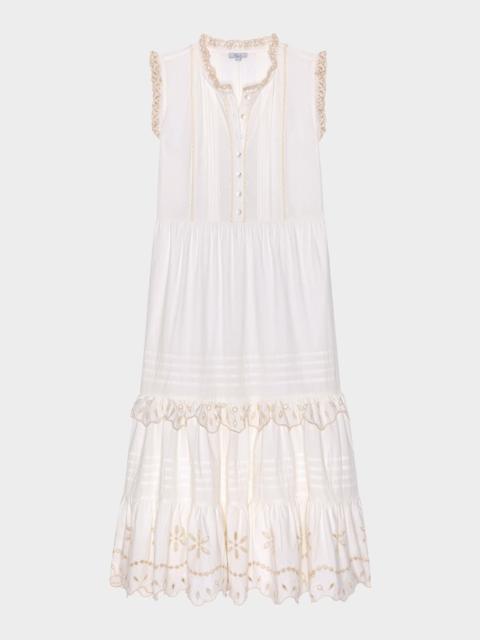 Rails Aubrie Ruffled Eyelet Midi Dress