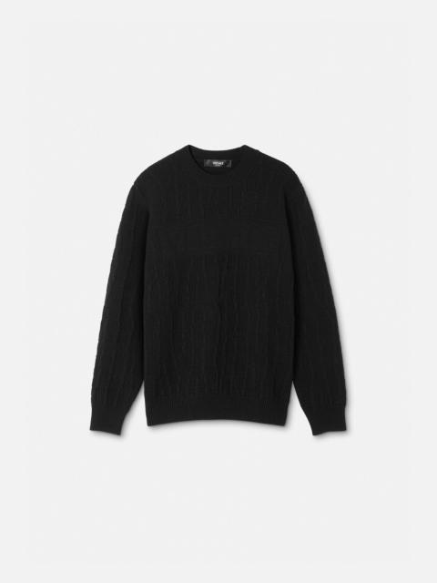 Croc-Effect Jacquard Jumper