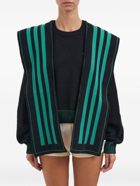 adidas striped hooded sweater