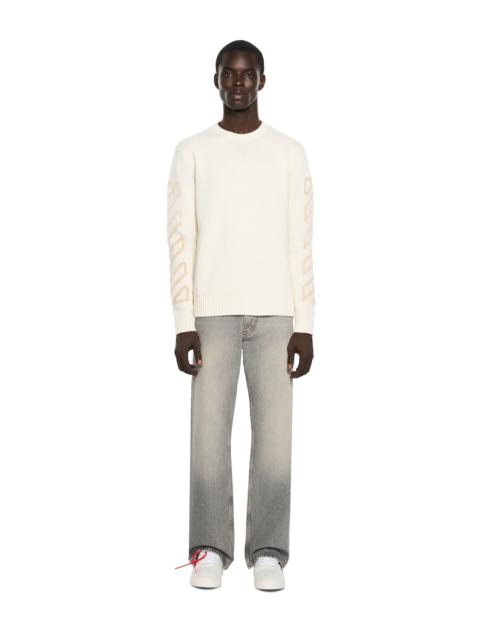 Off-White Diagonal Arrow Fuzzy Knit Crewneck