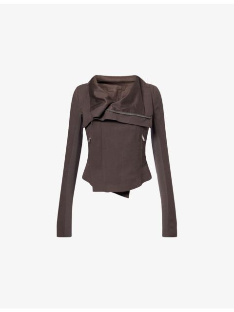 Rick Owens Classic Biker Cropped Wool Jacket