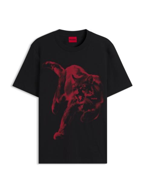 HUGO COTTON-JERSEY T-SHIRT WITH GRAPHIC PRINT