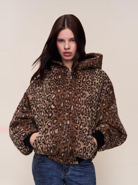 GUIZIO Guizio Charli Hooded Quilted Jacket in Leopard