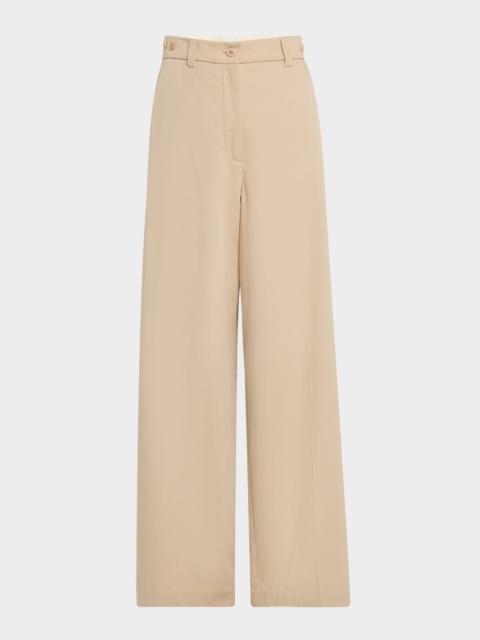 WEEKEND Max Mara Alfeo Wide-Leg Cotton Gabardine Trousers