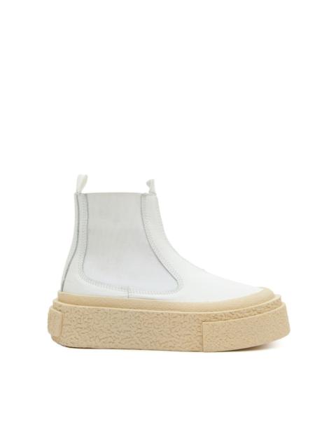 MM6 Maison Margiela logo-patch leather ankle boots