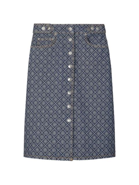 TORY BURCH flared buttoned skirt