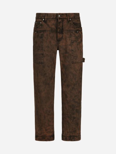 Dolce & Gabbana Overdyed denim worker jeans