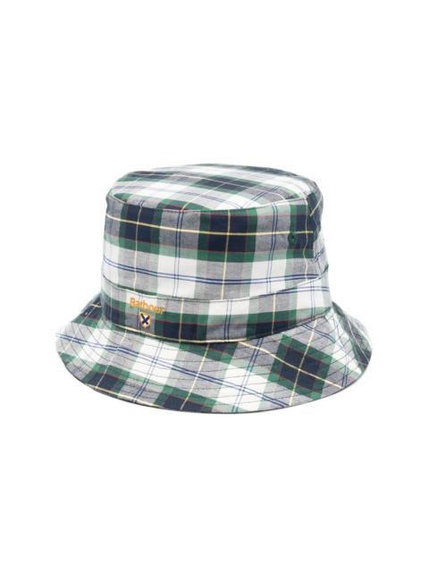 Tartan-print bucket hat